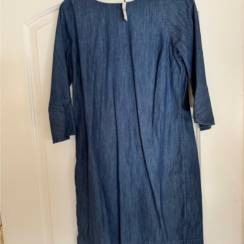 Petite size 10P Denim Dress with Bell Sleeves NWT never worn. So versatile! NWT